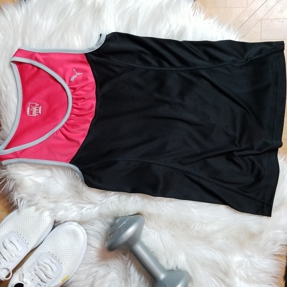 PUMA | Black and Coral Athletic Tank Size M